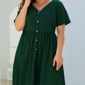 PLUS SIZE BUTTON UP DRESS